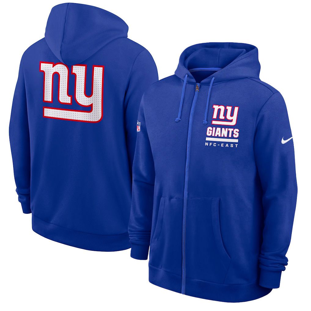 Men 2026 NFL New York Giants zip-up hoodie Blue 01